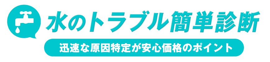 水のトラブル簡単診断・迅速な原因特定が安心価格のポイント